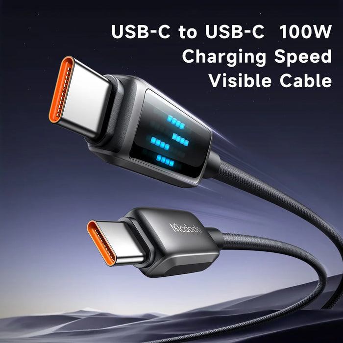 MCDODO CA-4250 1.2m Type-C to Type-C Cable 100W Fast Charging Nylon Braided Data Cable - 3