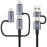 USAMS SJ737 1.2m 240W Multi Charging Cable 6-in-1 Aluminum Alloy Fast Charging Data Cord - 1