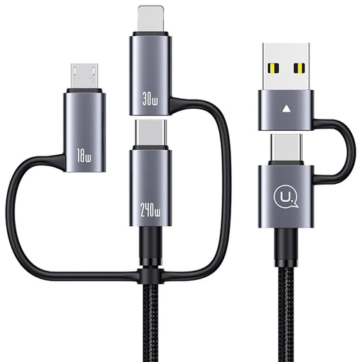 USAMS SJ737 1.2m 240W Multi Charging Cable 6-in-1 Aluminum Alloy Fast Charging Data Cord - 1
