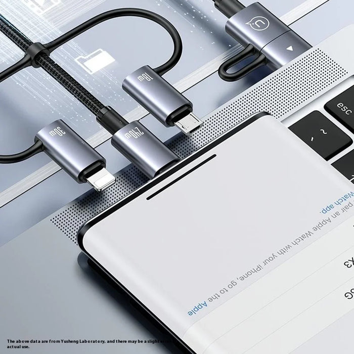USAMS SJ737 1.2m 240W Multi Charging Cable 6-in-1 Aluminum Alloy Fast Charging Data Cord - 5