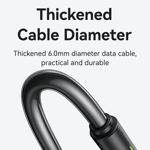 USAMS SJ732 1m USB to Type-C Charging Cable 3A Bicolor PVC Data Sync Cord - Black - 2