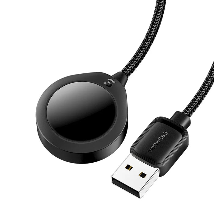 ESSAGER For Apple Watch USB Cable Magnetic ABS Waterdrop Shape Wireless Charger - Black - 1
