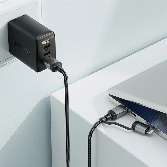 ACEFAST C20-01 1.2m USB-C to USB-C + iP Data Cable Braided 60W Fast Charging Cord - 6