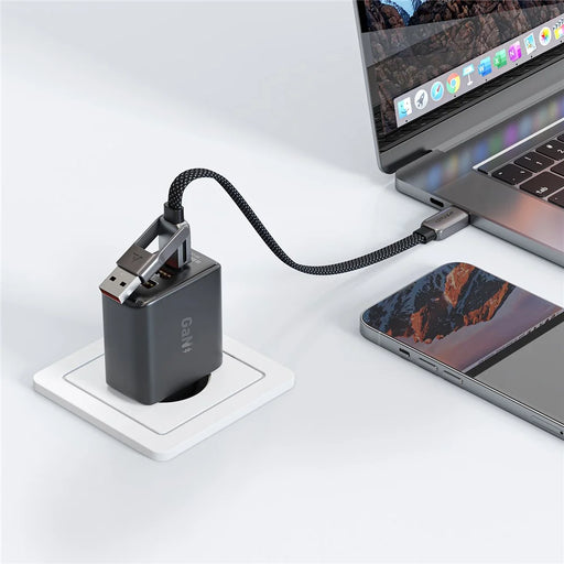 ACEFAST C13-05 0.2m USB-A / USB-C to USB-C Charging Data Cable Braided Zinc Alloy Cord - 2