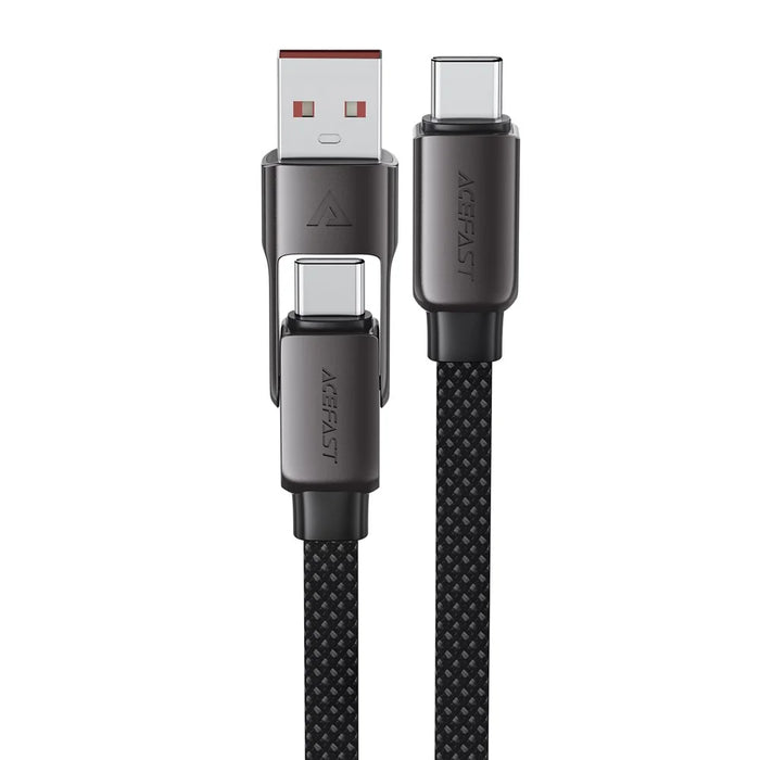 ACEFAST C13-05 0.2m USB-A / USB-C to USB-C Charging Data Cable Braided Zinc Alloy Cord - 4
