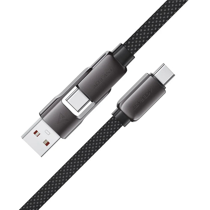 ACEFAST C13-05 0.2m USB-A / USB-C to USB-C Charging Data Cable Braided Zinc Alloy Cord - 5