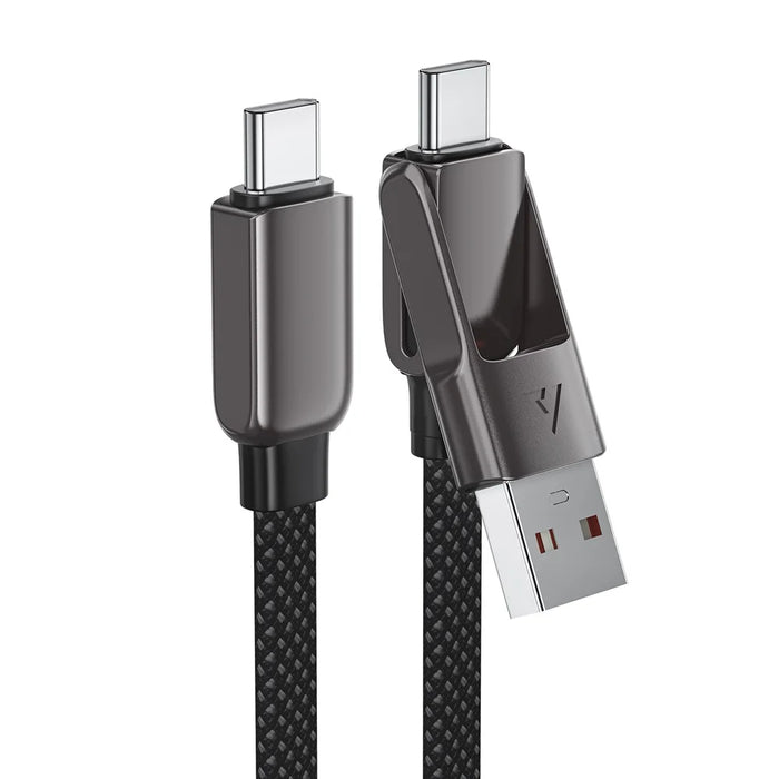 ACEFAST C13-05 0.2m USB-A / USB-C to USB-C Charging Data Cable Braided Zinc Alloy Cord - 6