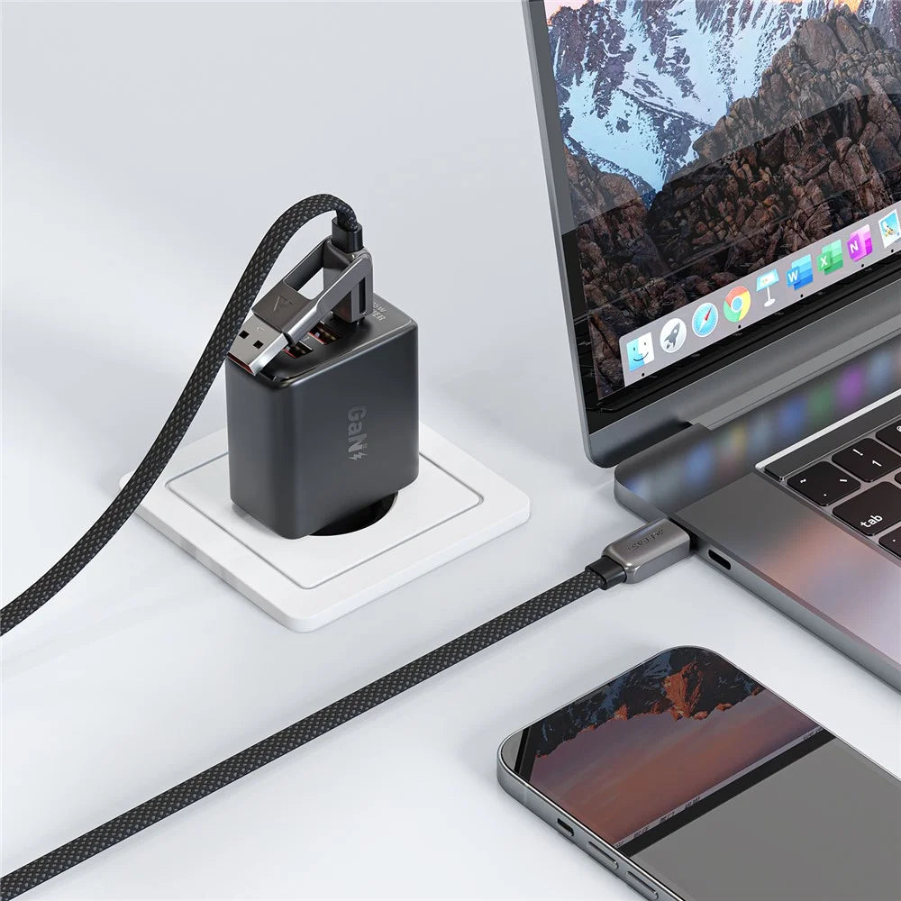 ACEFAST C13-04 1.2m USB-A / USB-C to USB-C 60W Charging Cable Data Sync Braided Cord - 2