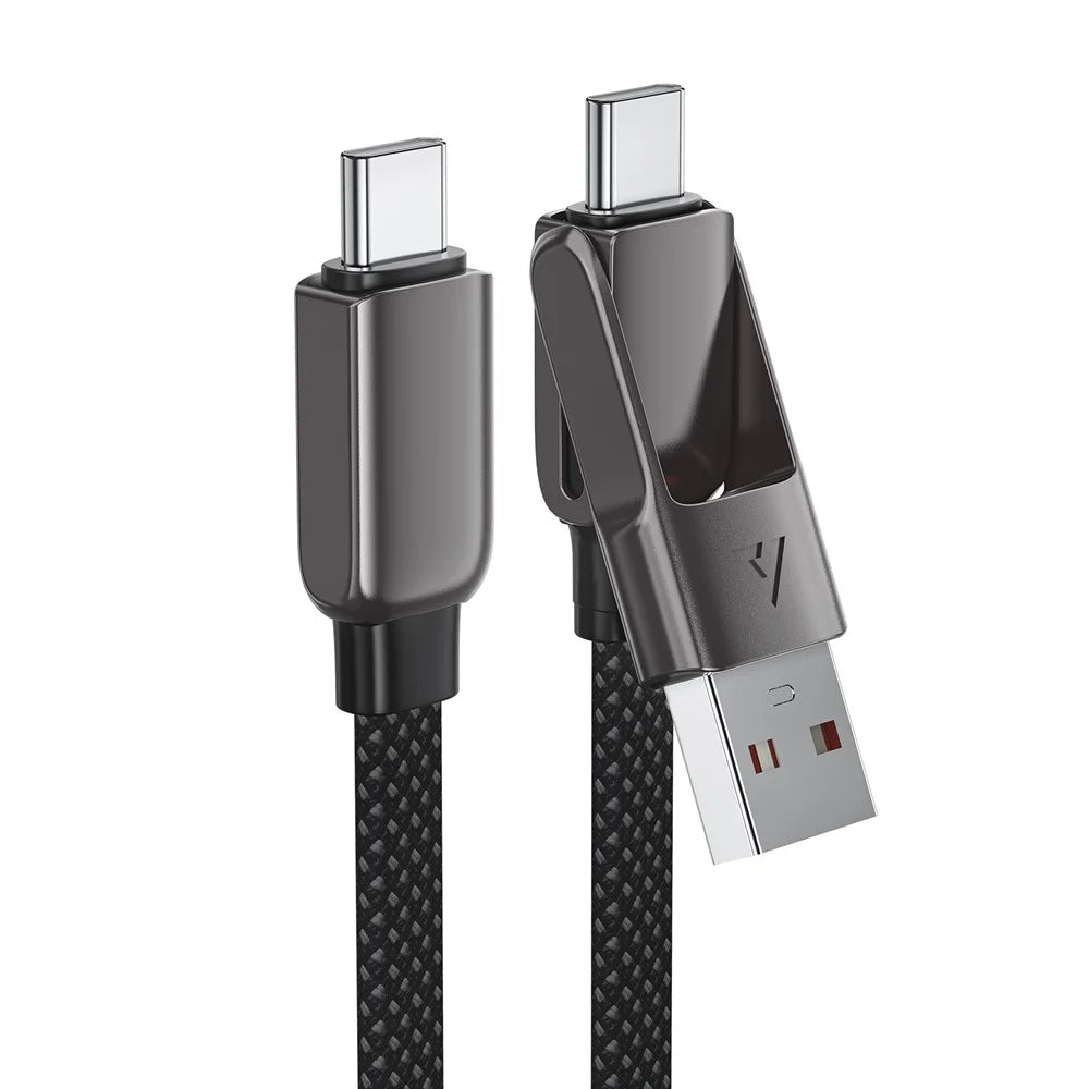 ACEFAST C13-04 1.2m USB-A / USB-C to USB-C 60W Charging Cable Data Sync Braided Cord - 6