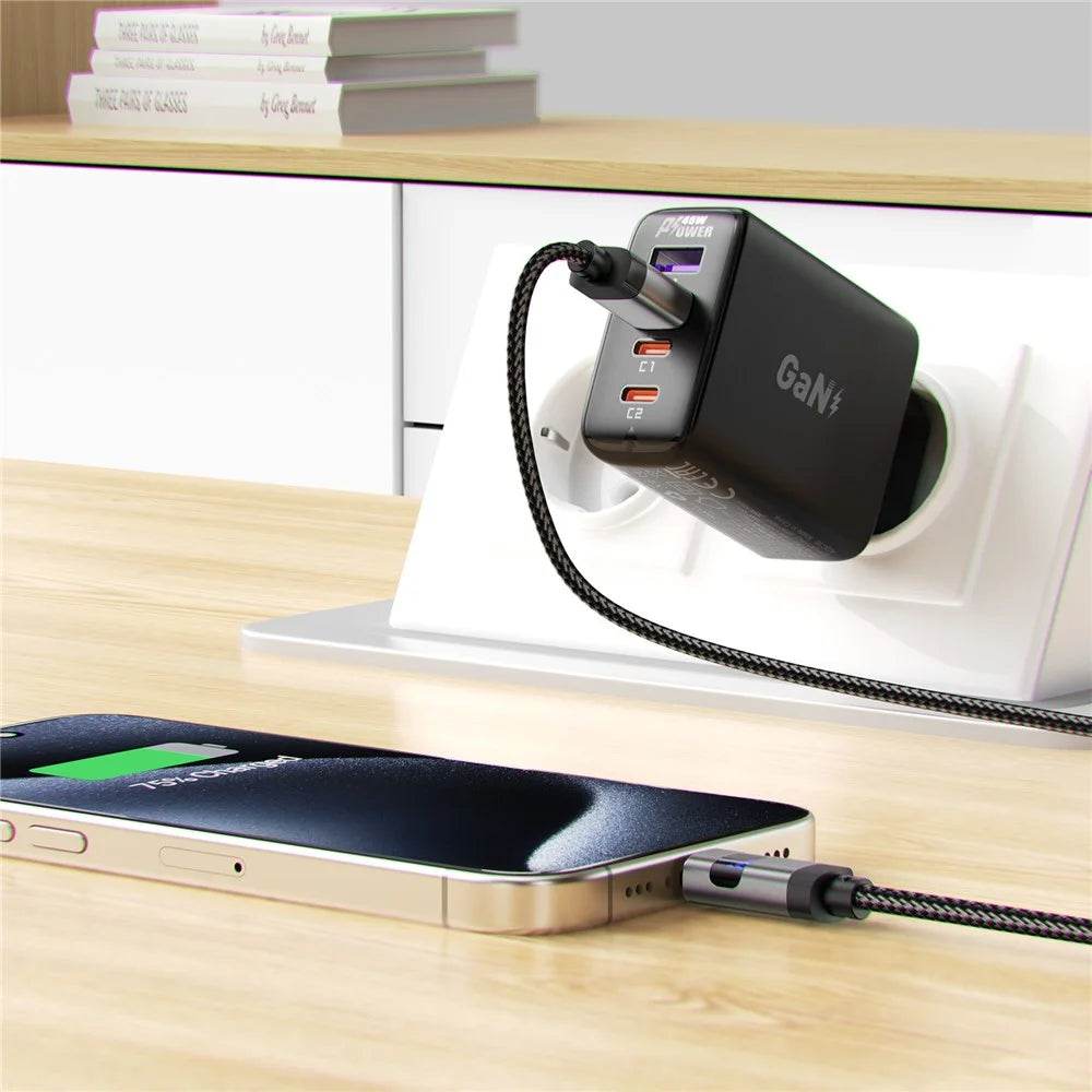 ACEFAST C15-04 1.2m USB-A to USB-C Digital Display Charging Cable 3A Fast Charge Data Cord - 3