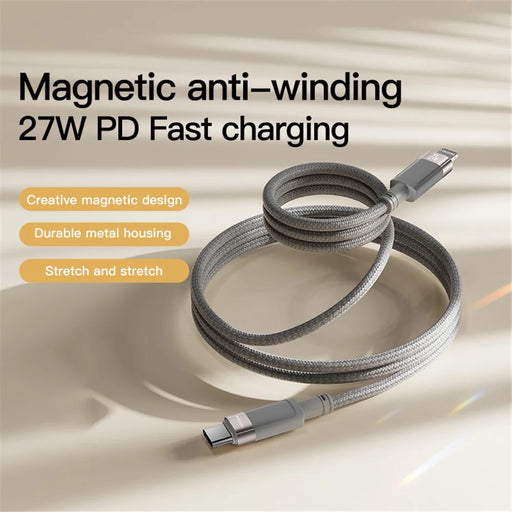 YESIDO CA172L Type-C to iP Magnetic Cable Braided Data Sync Charging Cord - 2