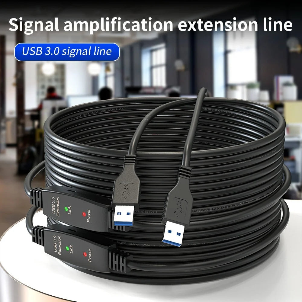 U3AA 10m USB3.0 Male to Male PVC Extension Cable for Conference Camera Mouse Scanner - 2