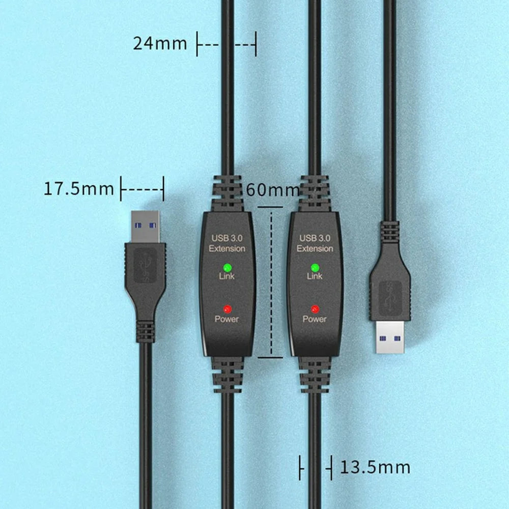 U3AA 15m USB3.0 Male to Male PVC Extension Cable for Conference Camera Mouse Scanner - 7