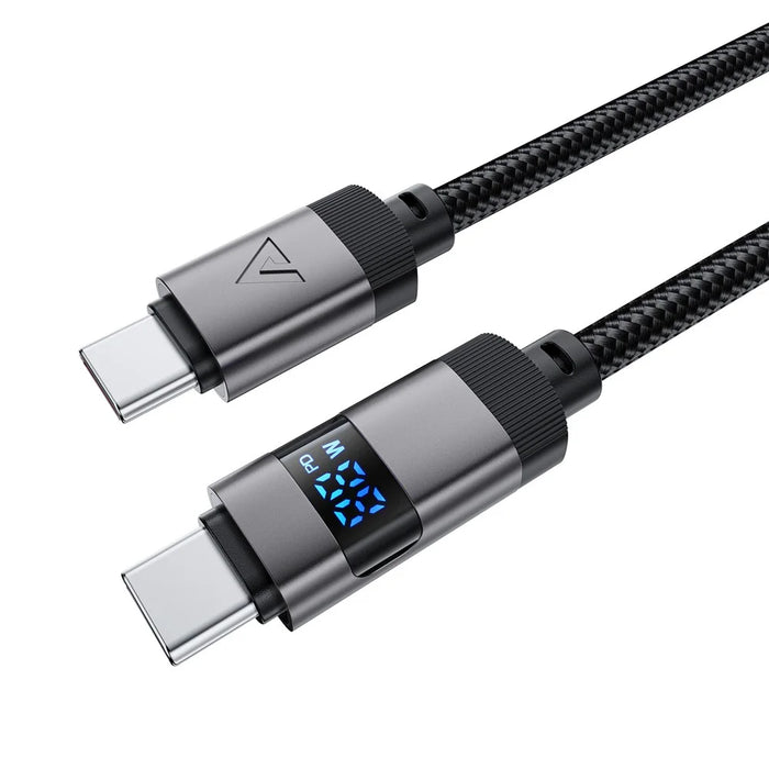 ACEFAST C15-03 1.2m USB-C to USB-C Charging Cable LED Power Display Braided Data Cord - 1