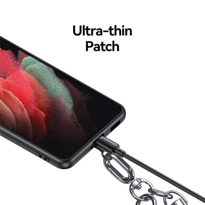 USAMS SJ745 1.2m Crossbody Phone Lanyard Type-C To Type-C 60W Charging Cable - Fluorescent Pink - 7