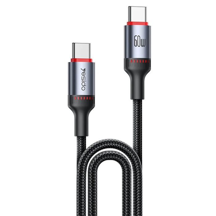 YESIDO CA183 USB C to C Cable 60W Fast Charging 2M  /  6.6FT Aluminum Alloy Braided Data Sync Cord - 1