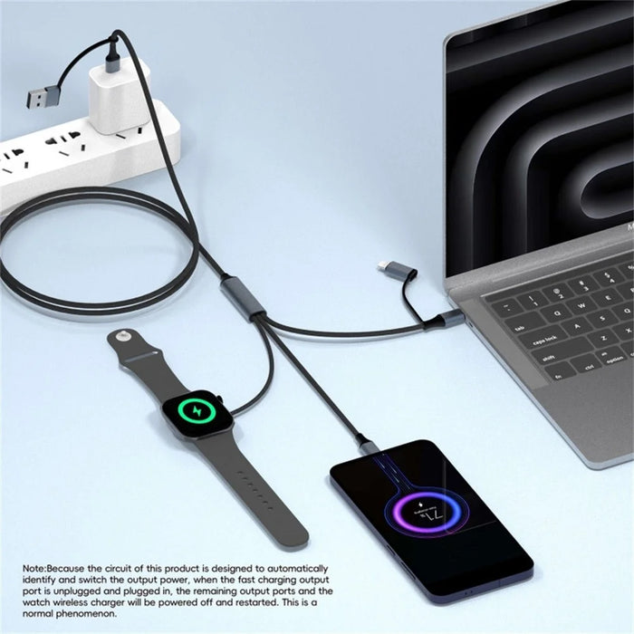 U33 1m PD 100W Fast Charging Cable Multi-Function Cord for Laptop / Tablet / Phone / Apple Watch - 4