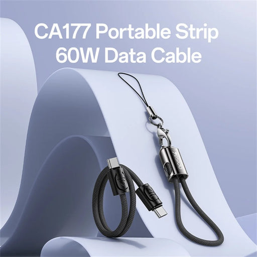 YESIDO CA177 20cm USB C to USB C Data Cable PD 60W Fast Charging Wire with Lanyard - 2
