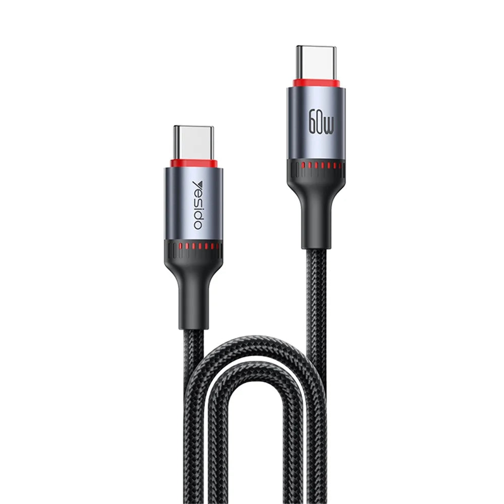YESIDO CA181 1.2m USB C to USB C 60W Fast Charging Cable Aluminum Alloy Shell Data Cord - 1