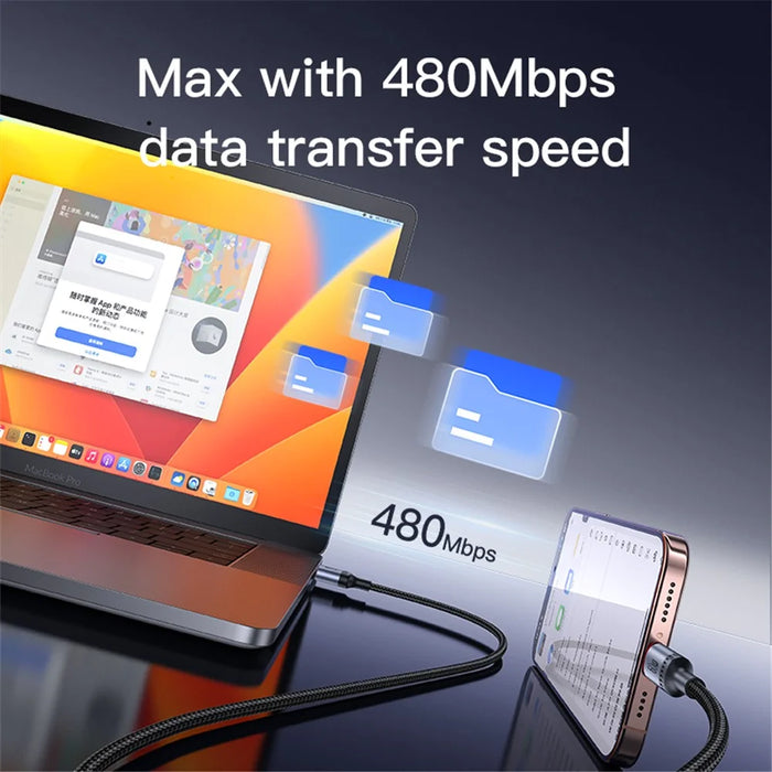 YESIDO CA181 1.2m USB C to USB C 60W Fast Charging Cable Aluminum Alloy Shell Data Cord - 5