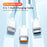 ENKAY 2m 3 in 1 USB to iP / Type-C / Micro USB 60W Charging Data Cable Braided Wire - Blue - 2