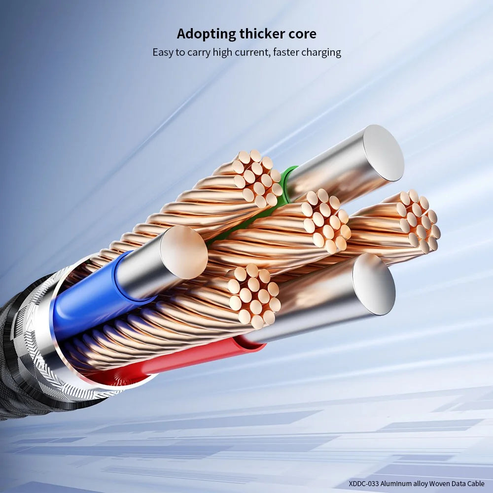 XUNDD XDDC-033 1m Aluminum Alloy Braided USB-C to USB-C Data Cable Phone Fast Charging Wire - 3