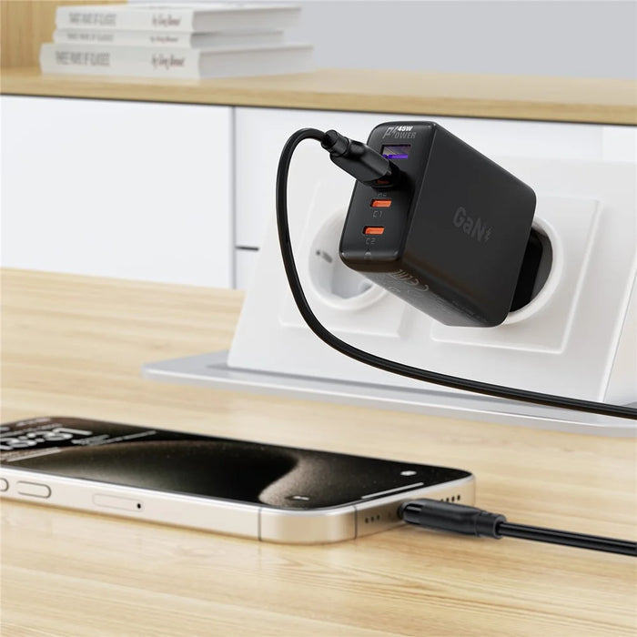 ACEFAST C16-04 1.2m USB-A to USB-C Cable TPE Charging Data Cable 3A Fast Charging Cord, Black - 6