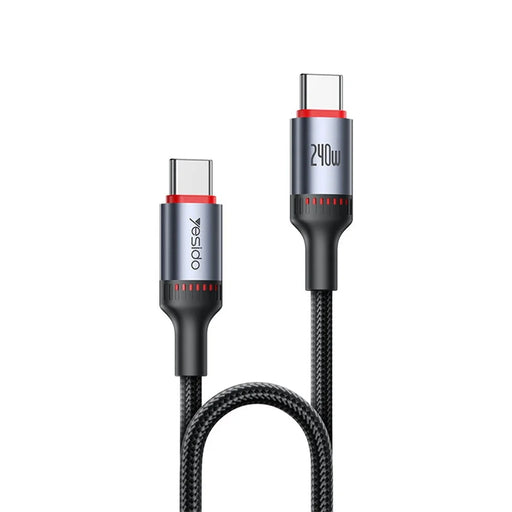 YESIDO CA185 1.2m Data Cable 240W Fast Charging USB C to USB C Braided Wire for Smartphone Tablet Laptop - 1