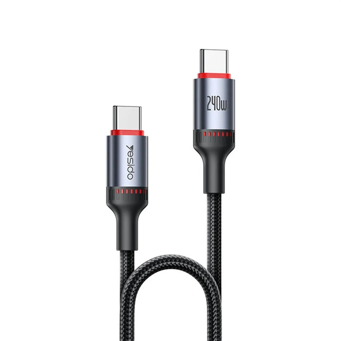 YESIDO CA185 1.2m Data Cable 240W Fast Charging USB C to USB C Braided Wire for Smartphone Tablet Laptop - 1