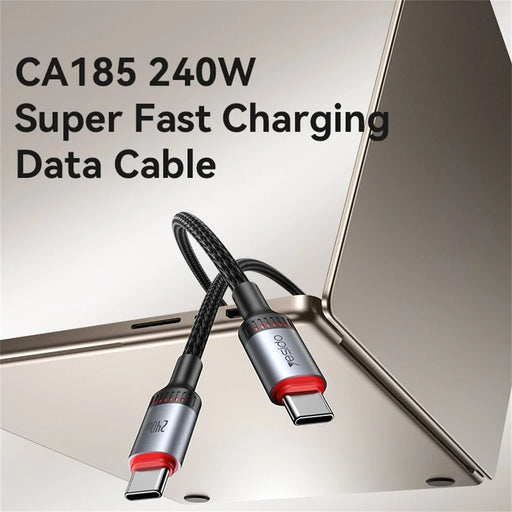 YESIDO CA185 1.2m Data Cable 240W Fast Charging USB C to USB C Braided Wire for Smartphone Tablet Laptop - 2