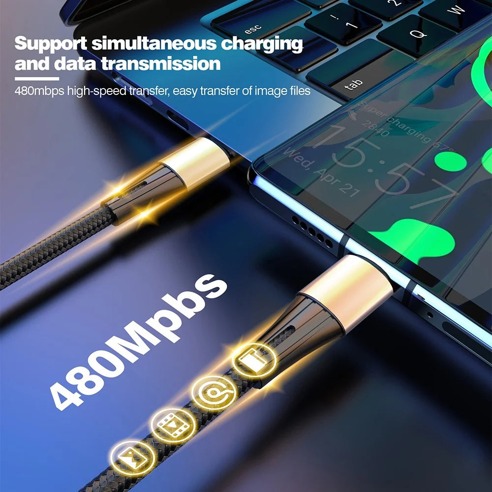 1.2m Braided USB-C to USB-C Cable 100W PD Fast Charging Phone Tablet Data Sync Cord - 4