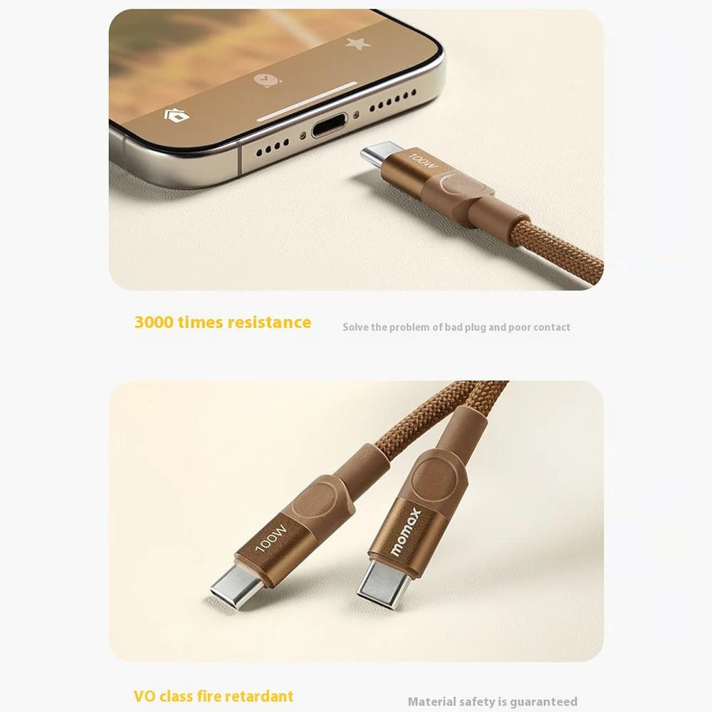 MOMAX Mag.Link 1m 60W Magnetic Braided Fast Charging Cable USB C to USB C Data Cord - Black - 7