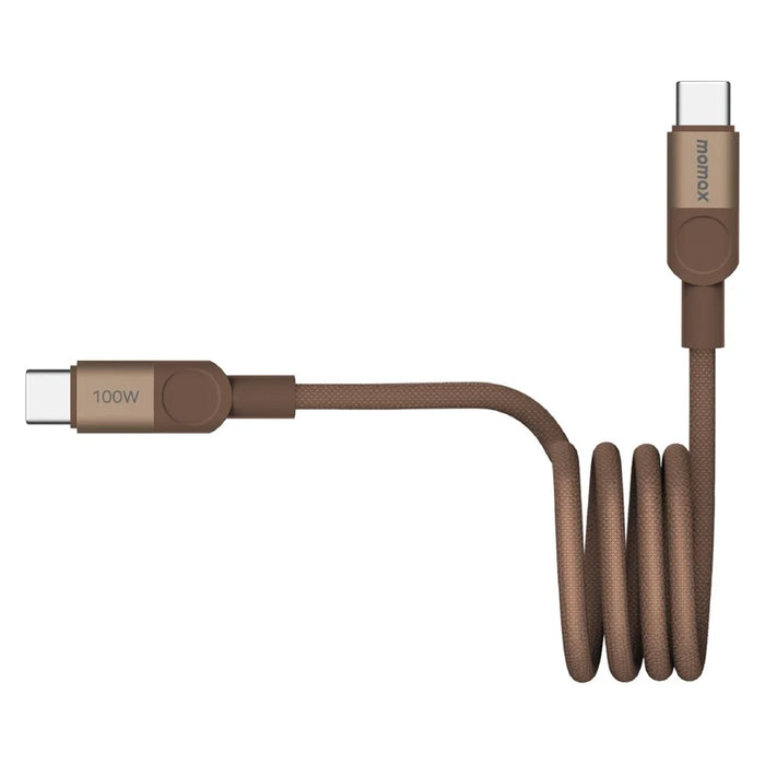 MOMAX Mag.Link 1m 100W Magnetic Braided Fast Charging Cable USB C to USB C Wire for Laptop / Phone / Tablet - Gold - 3