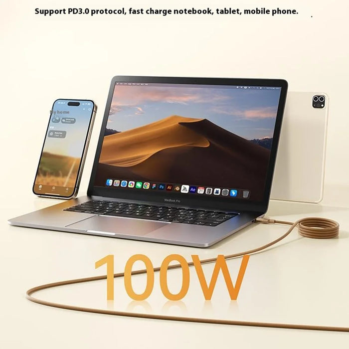 MOMAX Mag.Link 1m 100W Magnetic Braided Fast Charging Cable USB C to USB C Wire for Laptop / Phone / Tablet - Gold - 6