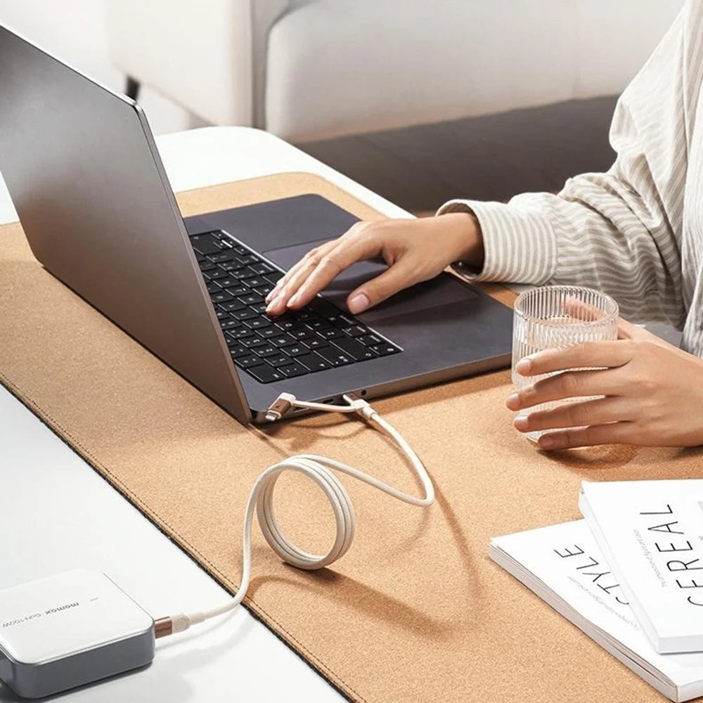 MOMAX Mag.Link 1m Mfi Certified Magnetic Braided Cord 60W USB-C to USB-C / Lightning Fast Charging Cable - Black - 7