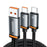 ESSAGER 1m USB-A to Type-C1 + Type-C2 Fast Charging Cable 100W PD Sync Data Transfer Cable - Grey - 1