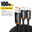 ESSAGER 1m USB-A to Type-C1 + Type-C2 Fast Charging Cable 100W PD Sync Data Transfer Cable - Grey - 2