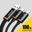 ESSAGER 1m USB-A to Type-C1 + Type-C2 Fast Charging Cable 100W PD Sync Data Transfer Cable - Grey - 3