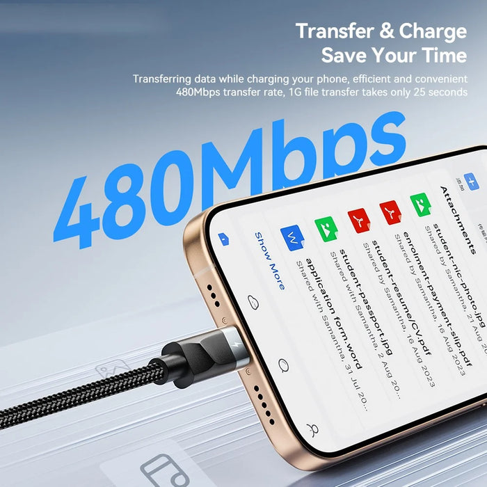 ESSAGER 5 in 1 Charging Cable 2M Fast Charging PD 60W Data Sync 480Mbps Cable for Phone  /  Tablet  /  Watch - 7
