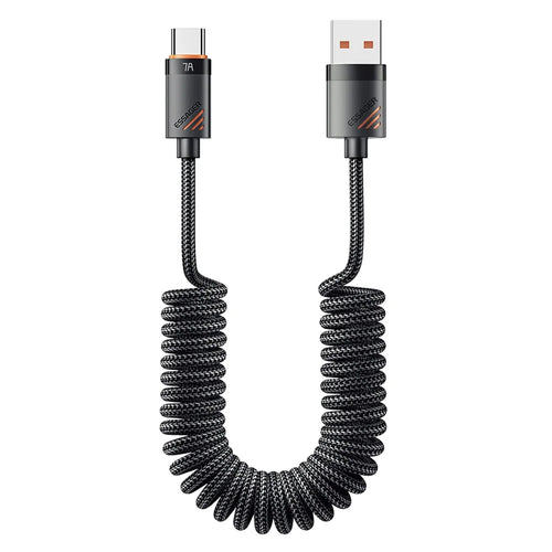 ESSAGER Spring Data Cable USB-A to Type-C 100W 7A Fast Charging Cable 1.2m - 1