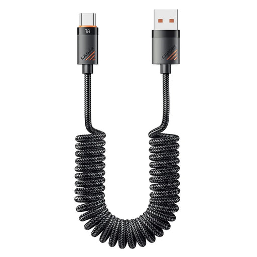 ESSAGER Spring Data Cable USB-A to Type-C 100W 7A Fast Charging Cable 1.2m - 1