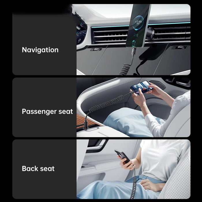 ESSAGER Spring Data Cable USB-A to Type-C 100W 7A Fast Charging Cable 1.8m - 5