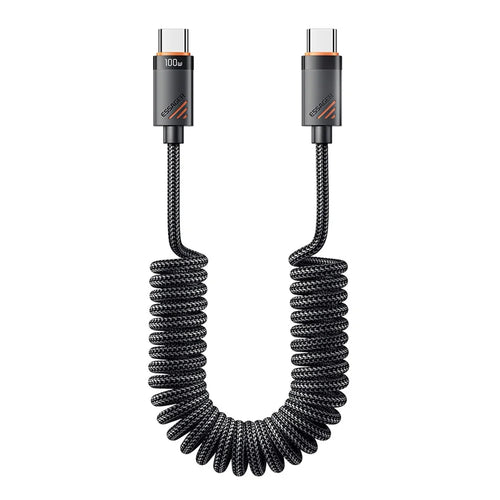 ESSAGER Spring Data Cable Type-C to Type-C 100W Fast Charging Cable 1.8m - 1