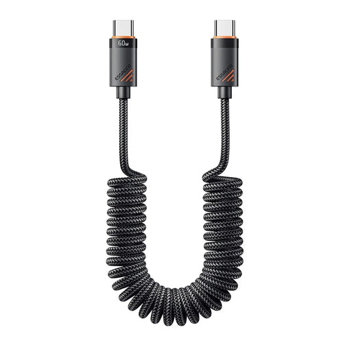 ESSAGER Spring Data Cable Type-C to Type-C 60W Fast Charging Cable 1.2m - 1