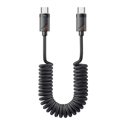 ESSAGER Spring Data Cable Type-C to Type-C 60W Fast Charging Cable 1.8m - 1