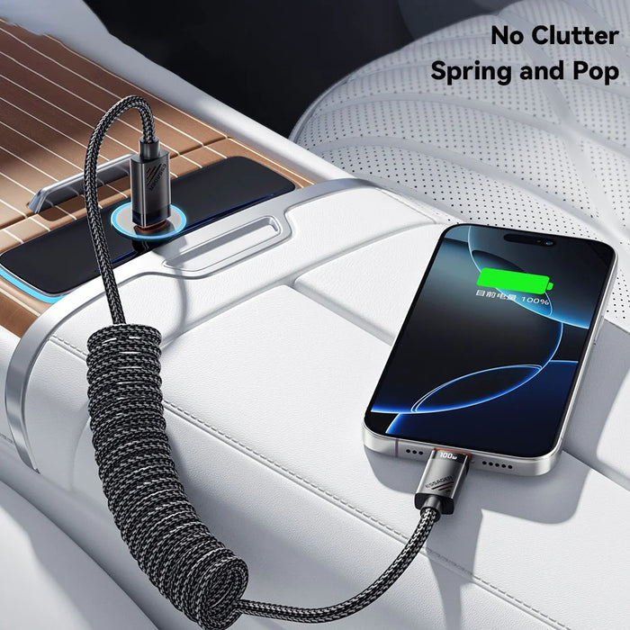 ESSAGER Spring Data Cable Type-C to Type-C 60W Fast Charging Cable 1.8m - 7