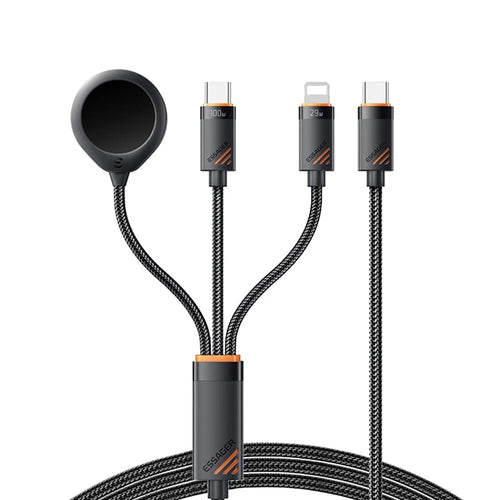 ESSAGER 3 in 1 Charging Cable for Watch  /  Phone  /  Type-C Devices PD 100W Fast Charging Data Cable - 1