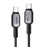 ESSAGER Type-C to Type-C 60W Smart LED Cable Fast Charging Durable Braided Data Cable 1m - 1