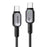 ESSAGER Type-C to Type-C 100W Smart LED Cable Fast Charging Durable Braided Data Cable 2m - 1