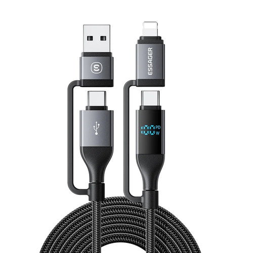 ESSAGER 4-in-1 Data Cable Digital Display PD 100W Fast Charging Cable 2m - 1